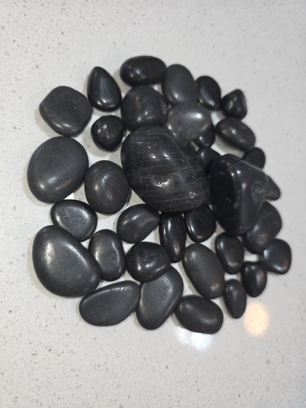 Polished Black River Stones - Decorative Smooth Pebbles
